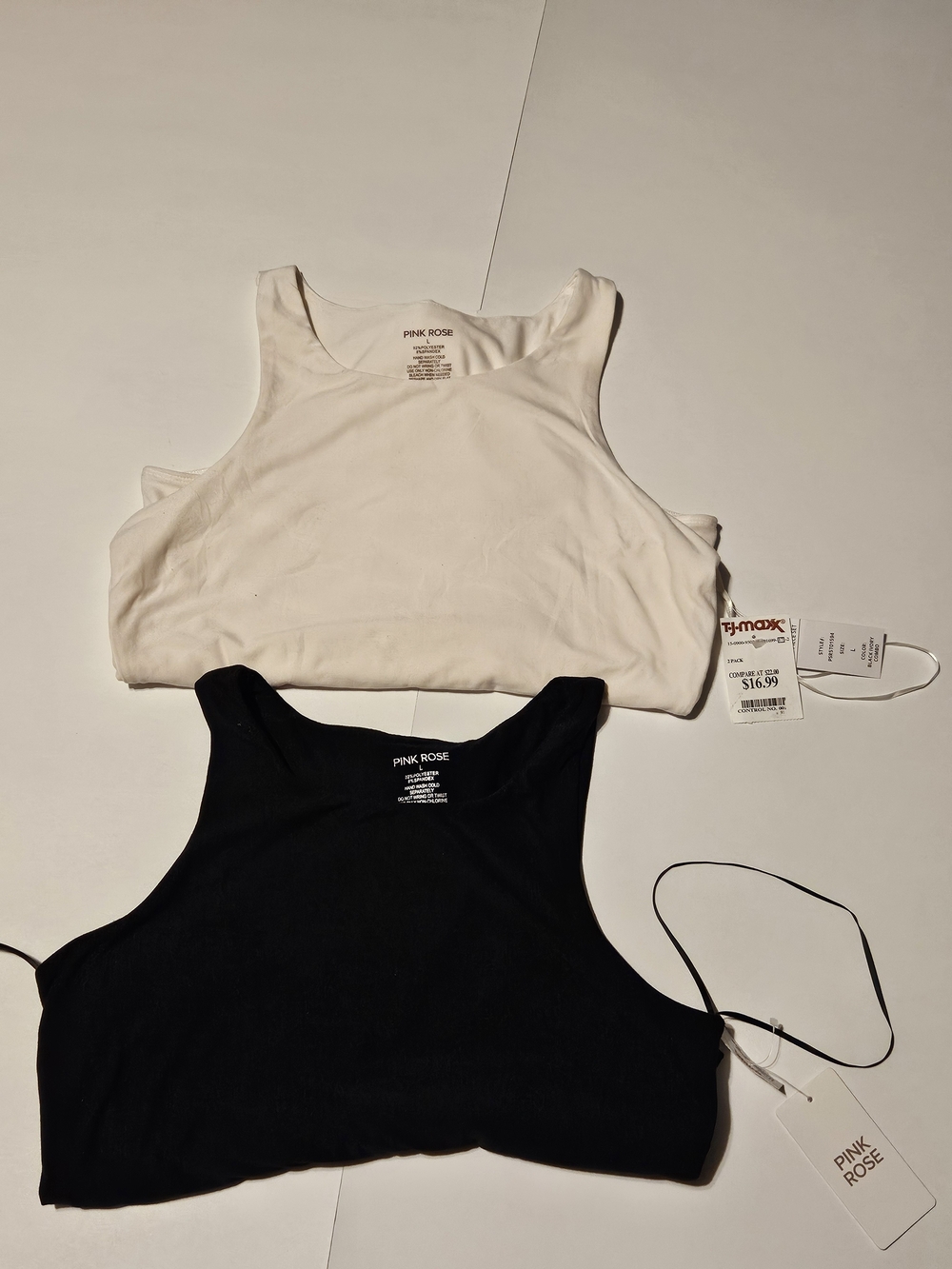 Pink Rose Set Of Two Sleeveless Bosysuit - White and Black
